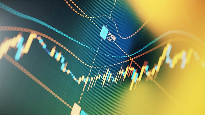 Courbes d'actions financieres