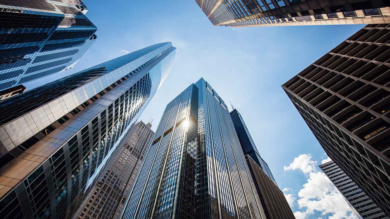 Skyscraper buildings.